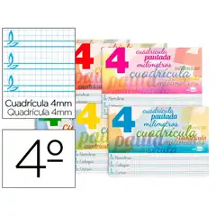 LIBRETA LIDERPAPEL PAUTAGUIA T. CARTONCILLO 32 HJ DIN A5 70 G CUADRICULADO PAUTADO 4 MM APAISADO CON MARGEN LB59 77654