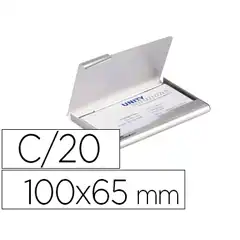 TARJETERO DURABLE ALUMINIO 20 TARJETAS 55X90 COLOR PLATA (78345)