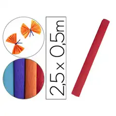 PAPEL CRESPON LIDERPAPEL ROLLO DE 50 CM X 2,5 M 85G/M2 ROJO CP27 78474