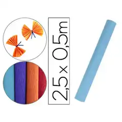 PAPEL CRESPON LIDERPAPEL ROLLO DE 50 CM X 2,5 M 85G/M2 CELESTE CP30 78477