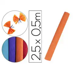 PAPEL CRESPON LIDERPAPEL ROLLO DE 50 CM X 2,5 M 85G/M2 NARANJA CP35 78482
