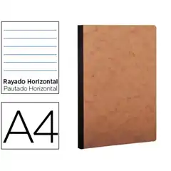 Material LIBRETA AGE-BAG TAPA CARTULINA LOMO COSIDO RAYADO HORIZONTAL 96HJ HAVANA 210X297 MM 79146C 78612
