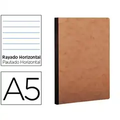 Material LIBRETA AGE-BAG TAPA CARTULINA LOMO COSIDO RAYADO HORIZONTAL 96HJ HAVANA 148X210 MM 79546C 78614