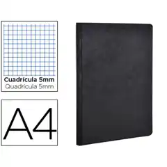 Material LIBRETA AGE-BAG TAPA CARTULINA LOMO COSIDO CUADRO 5MM 96HJ NEGRO 210X297MM 791421C 78615