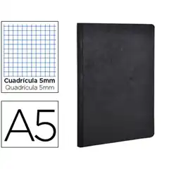 Material LIBRETA AGE-BAG TAPA CARTULINA LOMO COSIDO CUADRO 5MM 96HJ NEGRO 148X210MM 795421C 78617