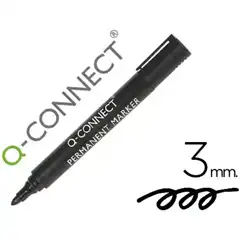 ROTULADOR Q-CONNECT PERMANENTE NEGRO PUNTA REDONDA 3 MM KF26045 78925