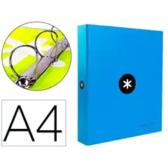 Material CARPETA 4 ANILLAS 40 MM MIXTAS LIDERPAPEL ANTARTIK Fº FORRADA COLOR AZUL 79317