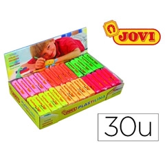 Material PLASTILINA JOVI 70F TAMAÑO PEQUEÑO CAJA DE 30 UNIDADES COLORES FLUORESCENTES 79349