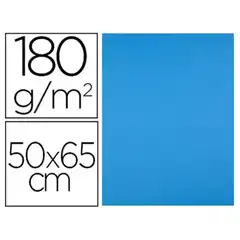 Material CARTULINA LIDERPAPEL 50X65 CM 180G/M2 AZUL TURQUESA PAQ. DE 25 HJ CX58 79446