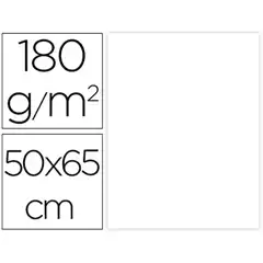 CARTULINA LIDERPAPEL 50X65 CM 180G/M2 BLANCO PAQ. DE 25 HJ CX60 79448