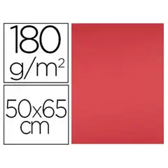 CARTULINA LIDERPAPEL 50X65 CM 180G/M2 ROJO PAQ. DE 25 HJ CX67 79455