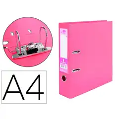 ARCHIVADOR DE PALANCA LIDERPAPEL A4 DOCUMENTA FORRADO PVC CON RADO LOMO 75 MM ROSA COMPRESOR METALICO AZ75 79692