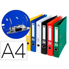 ARCHIVADOR DE PALANCA LIDERPAPEL A4 DOCUMENTA FORRADO PVC CON RADO LOMO 75 MM COLORES SURTIDOS CLASSIC AZ77 79694