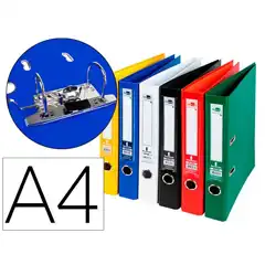 ARCHIVADOR DE PALANCA LIDERPAPEL A4 DOCUMENTA FORRADO PVC CON RADO LOMO 52 MM COLORES SURTIDOS CLASSIC AZ82 79699