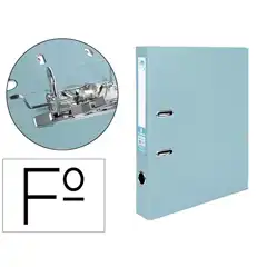 ARCHIVADOR DE PALANCA LIDERPAPEL Fº DOCUMENTA FORRADO PVC CON RADO LOMO 52 MM GRIS COMPRESOR METALICO AY32 79707