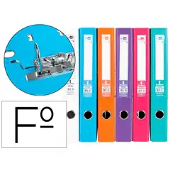 Material ARCHIVADOR DE PALANCA LIDERPAPEL Fº DOCUMENTA FORRADO PVC CON RADO LOMO 52 MM COLORES SURTIDOS TRENDING AY43 79738