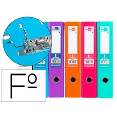 ARCHIVADOR DE PALANCA LIDERPAPEL Fº DOCUMENTA FORRADO PVC CON RADO LOMO 75 MM COLORES SURTIDOS TRENDING AY44 79739
