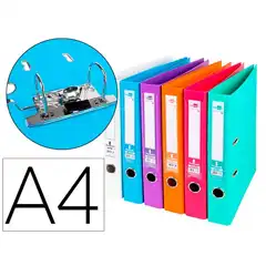 ARCHIVADOR DE PALANCA LIDERPAPEL A4 DOCUMENTA FORRADO PVC CON RADO LOMO 52 MM COLORES SURTIDOS TRENDING AZ87 79740