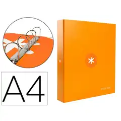 Material CARPETA 4 ANILLAS 40 MM MIXTAS ANTARTIK A4 FORRADA COLOR MOSTAZA KA62 80866