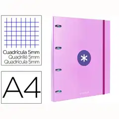 Material CARPETA LIDERPAPEL ANTARTIK A4 CON RECAMBIO Y ANILLAS LILA AW61 88853