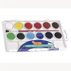 Material ACUARELA JOVI 12 COLORES ESTUCHE DE PLASTICO 001 00042