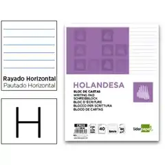 Material BLOC DE CARTAS LIDERPAPEL RAYADO HOLANDESA 40 HJ 60G/M2 656