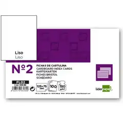 Material FICHA LIDERPAPEL LISA Nº2 75 X 125MM PAQ. DE 100 180G 3530