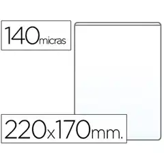 Material FUNDA PORTACARNET Q-CONNECT 4º 140 MICRAS PVC TRANSPARENTE 220X170MM 6385