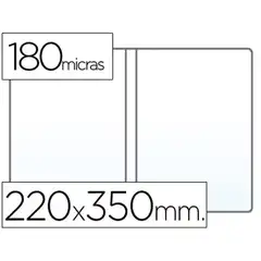 Material FUNDA PORTADOCUMENTO 4º DOBLE 180 MICRAS PVC TRANSPARENTE 220X350MM 6386