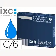 Material TINTA ESTILOGRAFICA INOXCROM AZUL CAJA DE 6 CARTUCHOS 8028