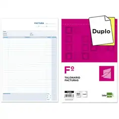 TALONARIO LIDERPAPEL FACTURAS Fº ORIGINAL Y COPIA T223 CON I.V.A. 12433