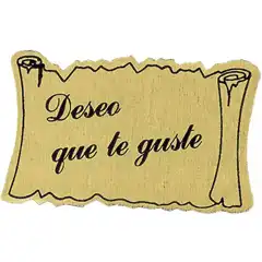 Material ETIQUETAS FELICIDADES -DESEO QUE TE GUSTE -ROLLO DE 450 ETIQUETAS 15559