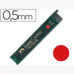 MINAS FABER DE COLORES 9085 0,5 MM ROJA -ESTUCHE DE 12 MINAS 16616