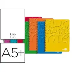 BLOC ESPIRAL LIDERPAPEL 4º WRITE TAPA CARTONCILLO 80H 60G LISO COLORES SURTIDOS 19885