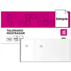TALONARIO LIDERPAPEL MOSTRADOR 50X110 MM TL09 BLANCO CON MATRIZ 21912