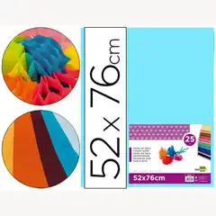 PAPEL SEDA LPP CELESTE 52X76 CM 18 GR -PAQ. DE 25 HJ 22228