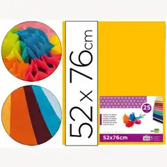 PAPEL SEDA LPP NARANJA 52X76 CM 18 GR -PAQ. DE 25 HJ 22231