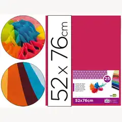 PAPEL SEDA LPP ROSA FUERTE 52X76 CM 18 GR -PAQ. DE 25 HJ 22232