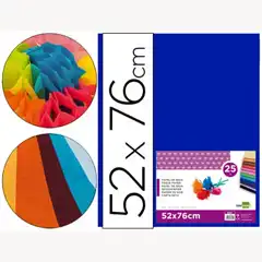 PAPEL SEDA LPP AZUL 52X76 CM 18 GR -PAQ. DE 25 HJ SE20 22233