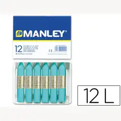 Material CERAS MANLEY UNICOLOR AZUL TURQUESA CAJA DE 12 N.16 22255