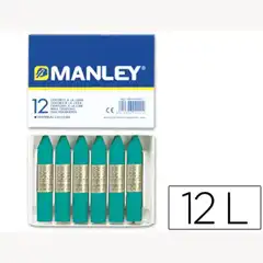 Material CERAS MANLEY UNICOLOR VERDE AZULADO CAJA DE 12 N.23 22260