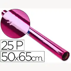 PAPEL CELOFAN ROLLO TREPADO ROSA 25 HJ DE 50X65 CM 22336