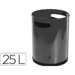 PAPELERA METALICA CON ASAS 111NEGRA 30X25 CM 23272