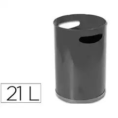 PAPELERA METALICA CON ASAS 101NEGRA -32X21 CM 23318