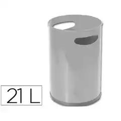 PAPELERA METALICA CON ASAS 101GRIS -32X21 CM 23322