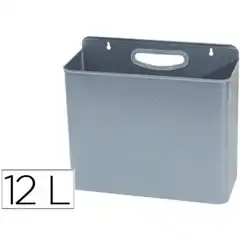 PAPELERA METALICA 99 DE PARED 45X13X29 CM GRIS 23643