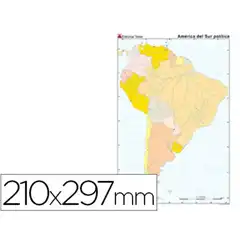 Material MAPA MUDO TEIDE COLOR A4 AMERICA SUR POLITICO 24586