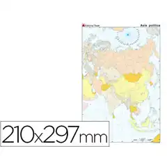 MAPA MUDO TEIDE COLOR A4 ASIA -POLITICO 24587