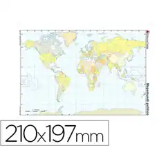 Material MAPA MUDO TEIDE COLOR A4 PLANISFERIO POLITICO 24590