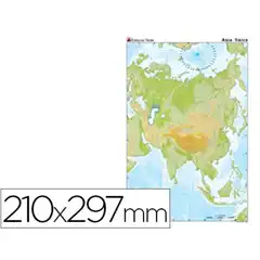 MAPA MUDO TEIDE COLOR A4 ASIA -FISICO 24595